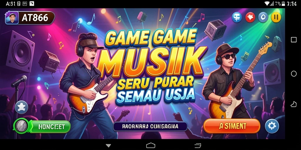 Tampilan gameplay AT866 yang menarik dalam suasana bermain musik.