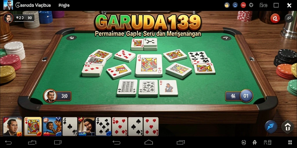 Tampilan permainan Gaple yang seru dan interaktif di GARUDA138.
