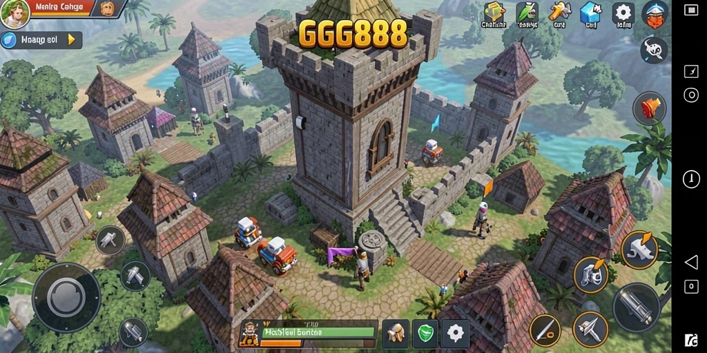 Tangkapan layar utama GGG888 menunjukkan aksi seru dalam Tower Defense.