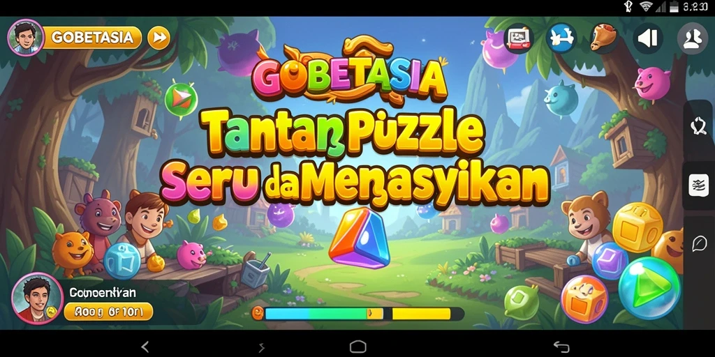 Screenshot utama gameplay GOBETASIA yang menunjukkan tantangan puzzle menarik.