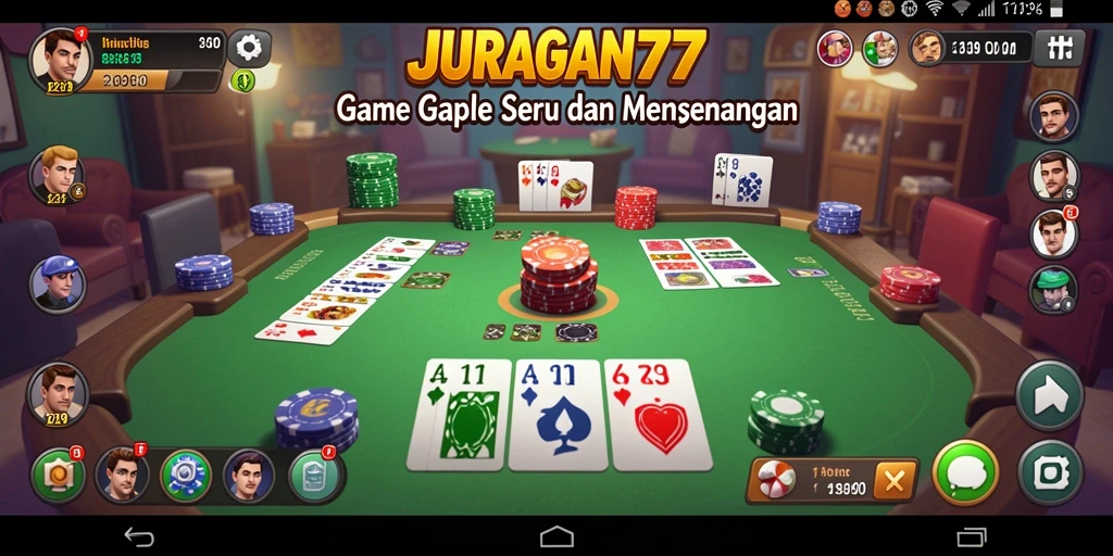 Tampilan seru gameplay Gaple di JURAGAN77.