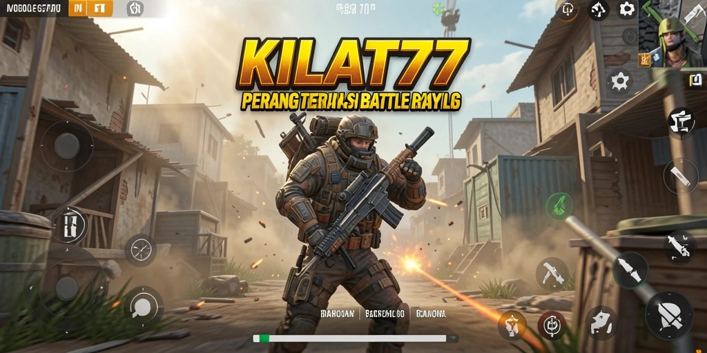 Gameplay intens KILAT77 dalam pertempuran Battle Royale.