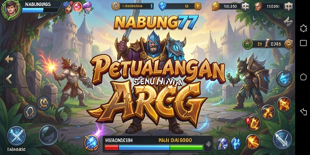 Tampilan gameplay seru NABUNG77 dengan aksi pertempuran mendebarkan.