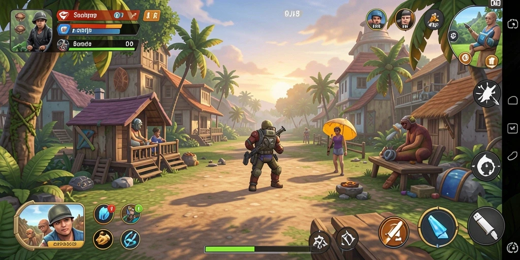 Tampilan gameplay OJA89 yang ceria dan penuh warna.