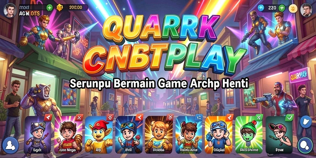 Screenshot utama QUARKPLAY yang menunjukkan aksi seru gameplay Arcade.