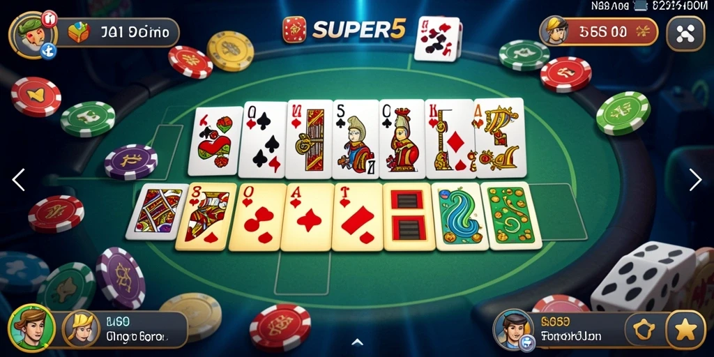 Tampilan layar permainan Domino di SUPER5 yang menarik dan interaktif.
