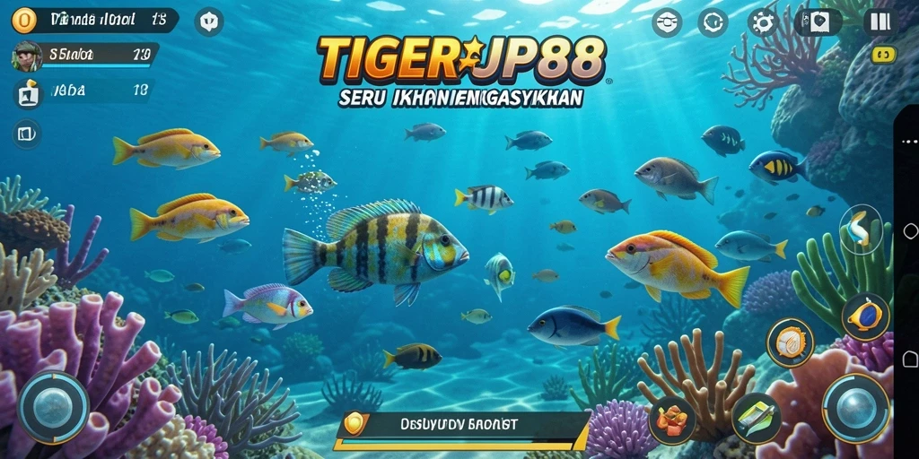 Screenshot TIGERJP88 menampilkan aksi seru saat menembak ikan.